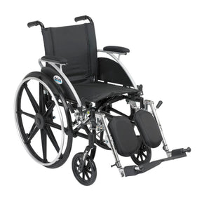 DM L412DDA-ELR EA/1 Viper Wheelchair with Flip Back Removable Arms, Desk Arms, Elevating Leg Rests, 12" Seat