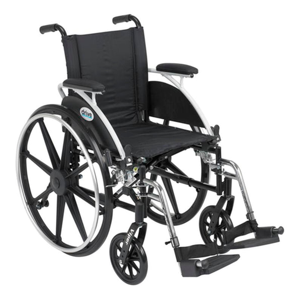 DM L412DDA-SF EA/1 Viper Wheelchair with Flip Back Removable Arms, Desk Arms, Swing away Footrests, 12" Seat