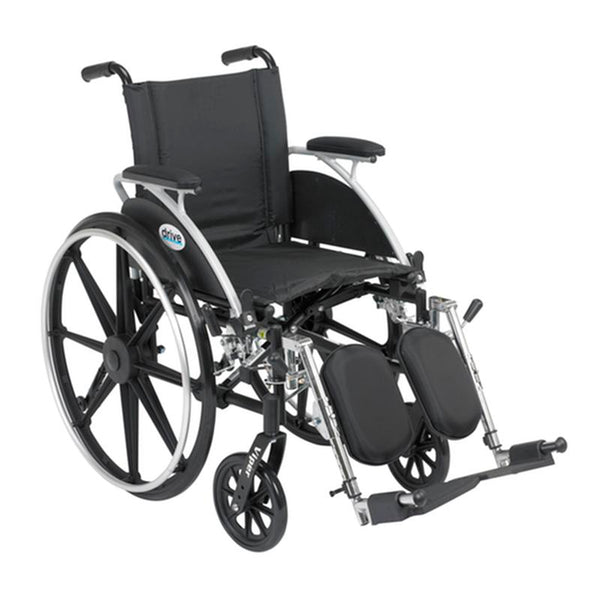 DM L414DDA-ELR EA/1 Viper Wheelchair with Flip Back Removable Arms, Desk Arms, Elevating Leg Rests, 14" Seat