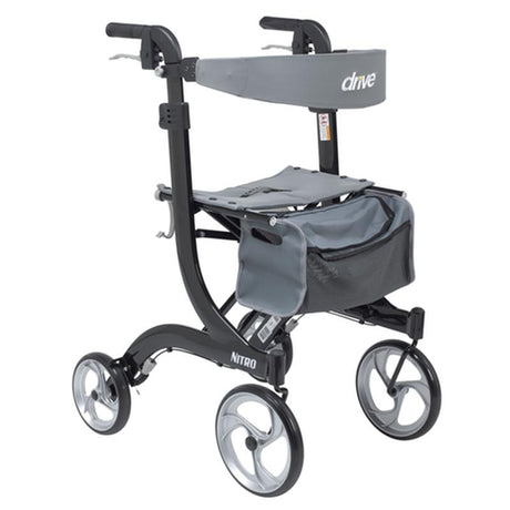 DM RTL10266BK-T EA/1 Nitro Euro Style Rollator Rolling Walker, Tall, Black