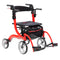 DM RTL10266DT EA/1 Nitro Duet Dual Function Transport Wheelchair and Rollator Rolling Walker, Red
