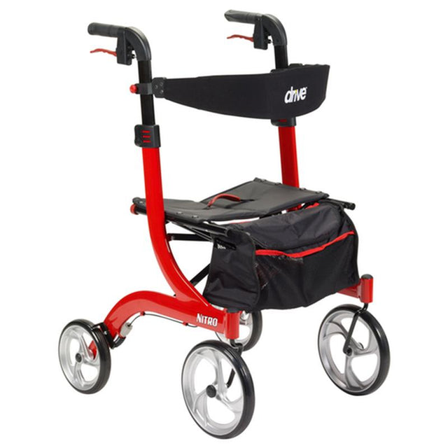 DM RTL10266 EA/1 Nitro Euro Style Rollator Rolling Walker, Red