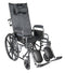 DM SSP20RBDDA EA/1 Silver Sport Reclining Wheelchair with Elevating Leg Rests, Detachable Desk Arms, 20" Seat