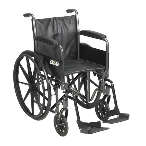 DM SSP216DFA-SF EA/1 Silver Sport 2 Wheelchair, Detachable Full Arms, Swing away Footrests, 16" Seat