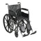 DM SSP218DFAELR EA/1 Silver Sport 2 Wheelchair, Detachable Full Arms, Elevating Leg Rests, 18" Seat