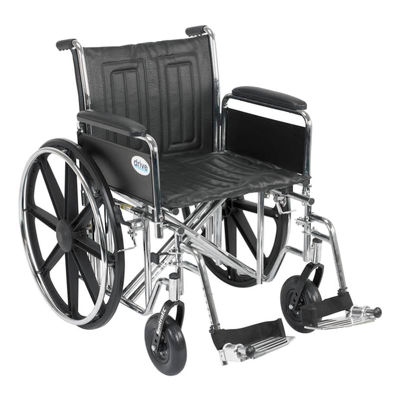DM STD20ECDFSF EA/1 Sentra EC Heavy Duty Wheelchair, Detachable Full Arms, Swing away Footrests, 20" Seat