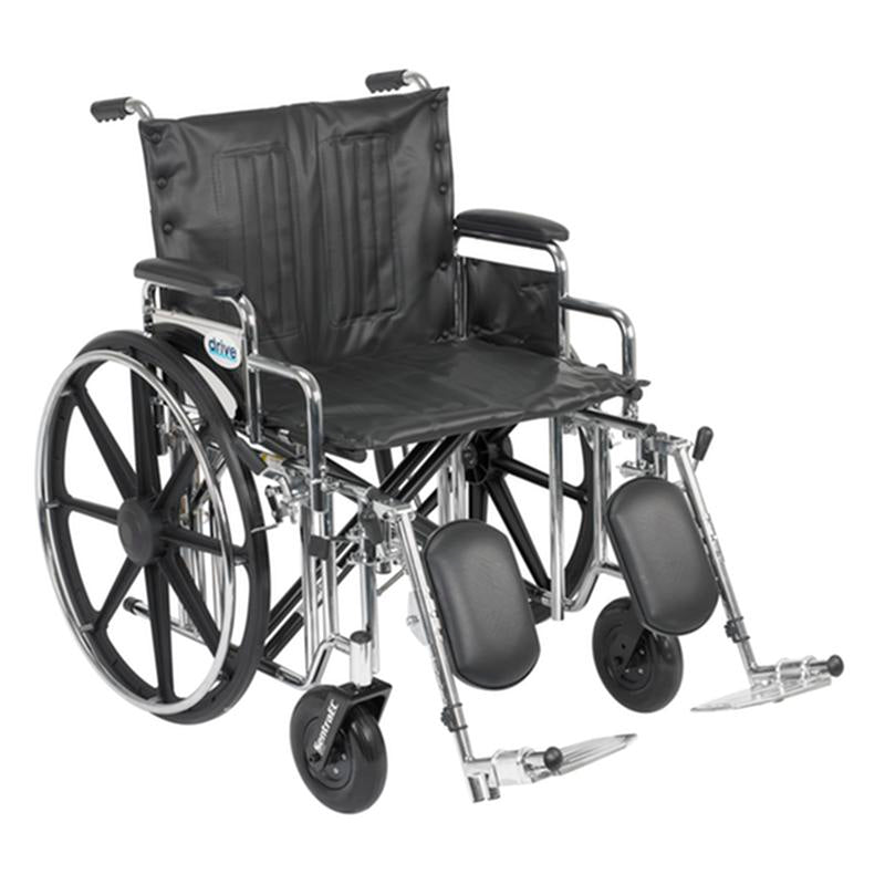 DM STD22DDA-ELR EA/1 Sentra Extra Heavy Duty Wheelchair, Detachable Desk Arms, Elevating Leg Rests, 22" Seat