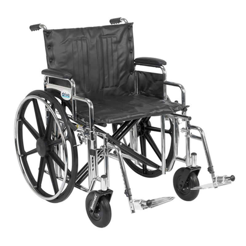 DM STD22DDA-SF EA/1 Sentra Extra Heavy Duty Wheelchair, Detachable Desk Arms, Swing away Footrests, 22" Seat