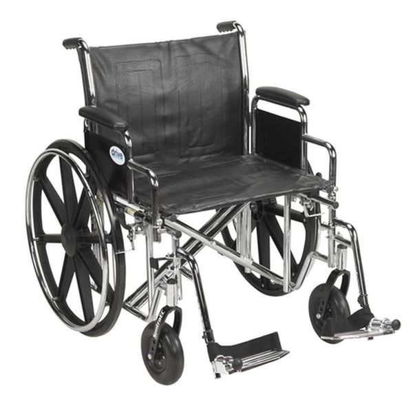 DM STD22ECDDASF EA/1 Sentra EC Heavy Duty Wheelchair, Detachable Desk Arms, Swing away Footrests, 22" Seat