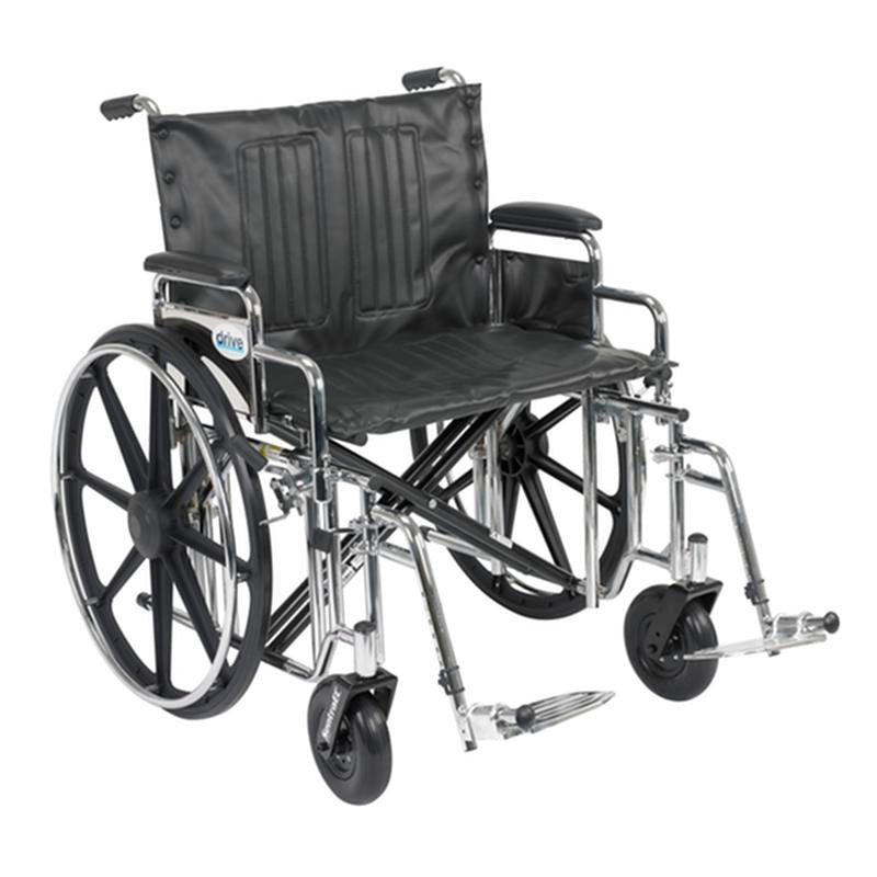 DM STD24DDA-SF EA/1 Sentra Extra Heavy Duty Wheelchair, Detachable Desk Arms, Swing away Footrests, 24" Seat