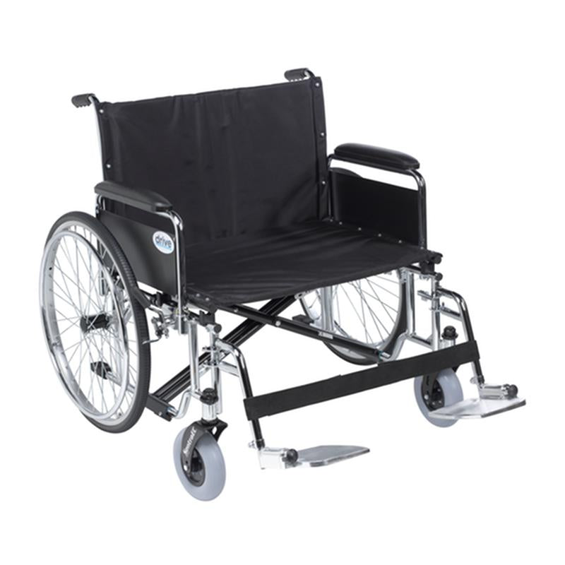 DM STD28ECDFASF EA/1 Sentra EC Heavy Duty Extra Wide Wheelchair, Detachable Full Arms, Swing away Footrests, 28" Seat