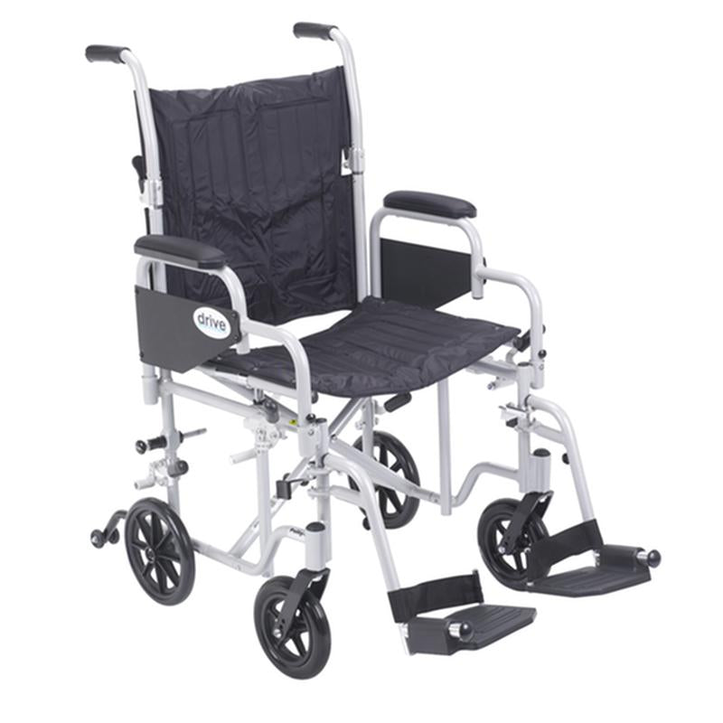 DM TR20 EA/1 Poly Fly Light Weight Transport Chair Wheelchair with Swing away Footrests, 20" Seat