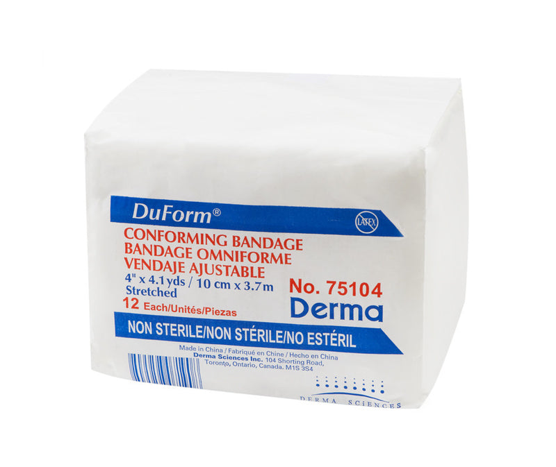 DUP 75104 PK/12 DUFORM CONFORMING STRETCH BANDAGE, SIZE 4IN X 4.1Y, NON-STERILE