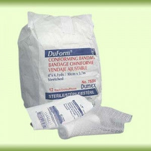 DUP 75204 PK/12 DUFORM CONFORMING STRETCH BANDAGE, SIZE 4IN X 4.1Y, STERILE