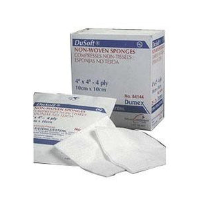 DUP 84148 BOX/25 (2/PK) DUSOFT NON-WOVEN SPONGE 4IN x 8IN, 4PLY, STERILE