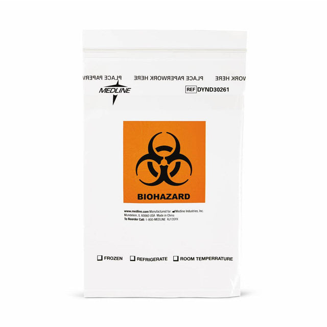 DYND 30261 CS/1000 ZIP-STYLE BIOHAZARD SPICIMEN BAGS 