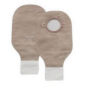HOL 18144 BX/10 NEW IMAGE CLAMP CLOSURE 12" DRAINABLE BEIGE POUCH,  2-3/4" FLANGE WITH FILTER