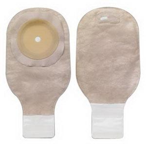 HOL 8181 BX/10 PREMIER ONE-PIECE DRAINABLE 12" OSTOMY POUCH FLAT FLEXWEAR BARRIER,LOCK'N ROLL CLOSURE,TAPE,FILTER,BEIGE,PRE-CUT 2-1/2"
