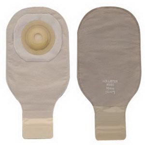 HOL 8290 BX/5 PREMIER ONE-PIECE CONVEX SKIN BARRIER 12" DRAINABLE POUCH CLAMP CLOSURE BEIGE PRE-CUT 3/4" WITH TAPERED BORDER
