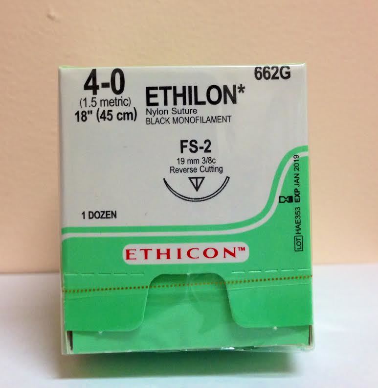 JNJ 662G CS/12 SUTURE 4-0 NYLON, MONO 18IN WITH FS2 NEEDLE BLACK