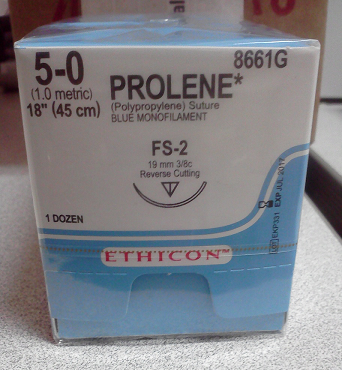 JNJ 8661G CS/12 SUTURE 5-0 PROLENE BLUE, MONO 18IN W/ FS2 NEEDLE BLACK.