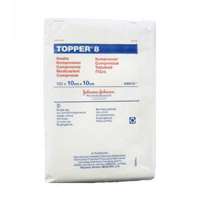 JNJ M50410 BX/100 TOPPER 8 SWABS, SIZE 10CM X 10CM (NON-STERILE)