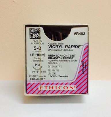 JNJ VR493 BX/12  SUTURE VICRYL 5/0 18 IN NDLE P-3