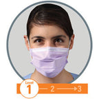 KC 25868 BX/50  KIMBERLY CLARK EYELOOP MASKS, LAVENDER, ASTM F2100-11 STANDARD