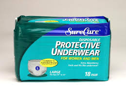 KND 1205 CS/4BG (18EA/BG) SURE CARE PROTECTIVE UNDERWEAR, EXTRA HEAVY, MEDIUM (34"-46"), 2 GREEN STRANDS