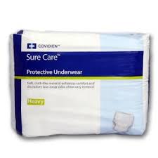 KND 1225 CS/4BG (12EA/BG) SURE CARE PROTECTIVE UNDERWEAR, EXTRA HEAVY, X-LARGE (48"-66"), 4 BLUE STRANDS