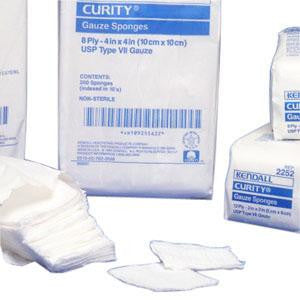 KND 2346 PKG/200 CURITY GAUZE SPONGES - 12 PLY - 3 X 3" - NON STERILE -