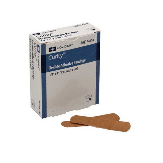 KND 44101 BX/50 CURITY ADHESIVE FABRIC KNUCKLE BANDAGE, 1 X3" 7/8" 