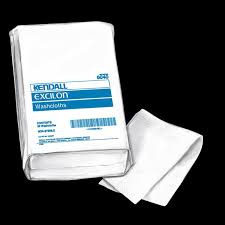 KND 6040N BG/50 KENDALL DELUXE WASHCLOTHS, HEAVY, WHITE 10"X13"