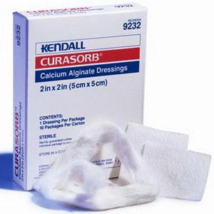 KND 9233 BX/10 CURASORB CALCIUM ALGINATE DRESSING, SIZE 4IN X 4IN (10CM X 10CM)