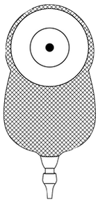 MAR 77122 BX/10 ULTRALITE 1-PIECE UROSTOMY POUCH W/ SKIN SHIELD, SHALLOW CONVEXITY, E-Z DRAIN VALVE, TRANSPARENT, 1IN  OPENING.