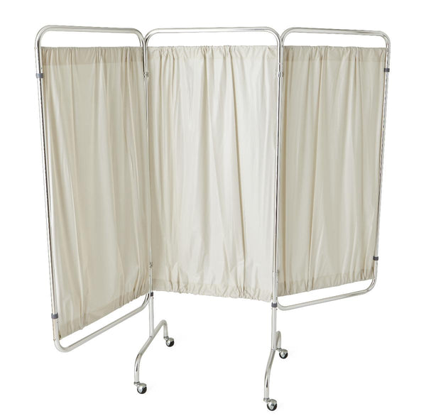 MDL MDS80450 EA/1 PRIVACY SCREEN, 3 PANEL WITH 2" CASTERS AND WHITE VINYL PANEL 