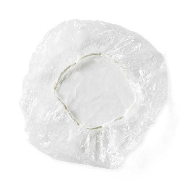 MDL NON24373 CS/500 DISPOSABLE PLASTIC SHOWER CAPS, CLEAR.