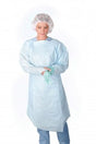 MED CRI5000 BX/75 ISOLATION GOWN, THUMBLOOP, POLYETHELENE, BLUE, REGULAR SIZE, LATEX-FREE