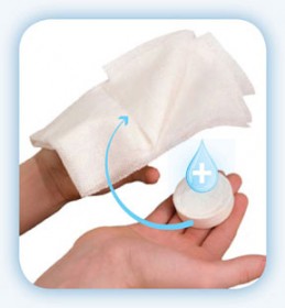 MED D2000C CS/2000 (20/PK) WASHCLOTH DISPOSABLE, BIODEGRADABLE 30CM X 40CM, COMPRESSED PUCKS