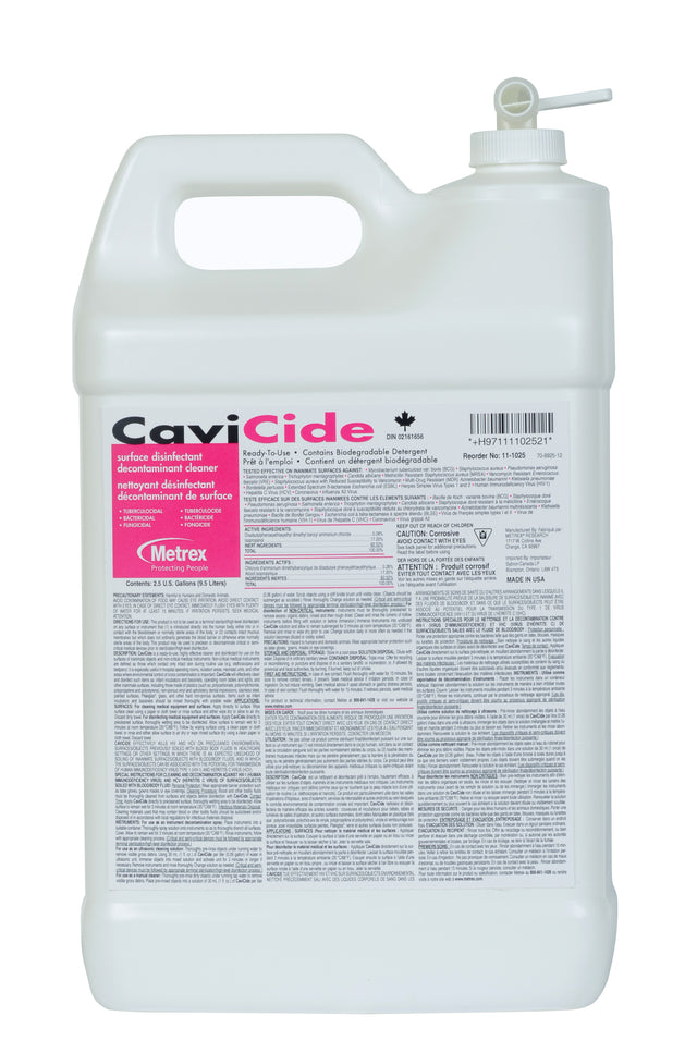 MET 11-1025 EA/1 CAVACIDE DISINFECTANT SPRAY FOR HARD SURFACES 2.5 GALLON BOTTLE