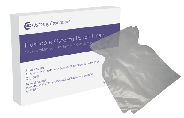 OOS FPL-1 BX/100  FLUSHABLE POUCH LINERS, OPENING UP TO 57MM, SIZE 14.5CM X 20.5CM