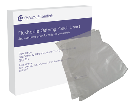 OOS FPL-2 BX/100 FLUSHABLE POUCH LINERS, OPENINGS 57MM & UP SIZE 17CM X 20CM, LARGE