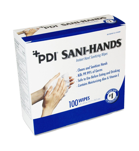 PDI D72400 BX/100 SANI-HANDS ALC ANTI-MICROBIAL ALCOHOL GEL HAND WIPE INDIVIDUAL PACKET