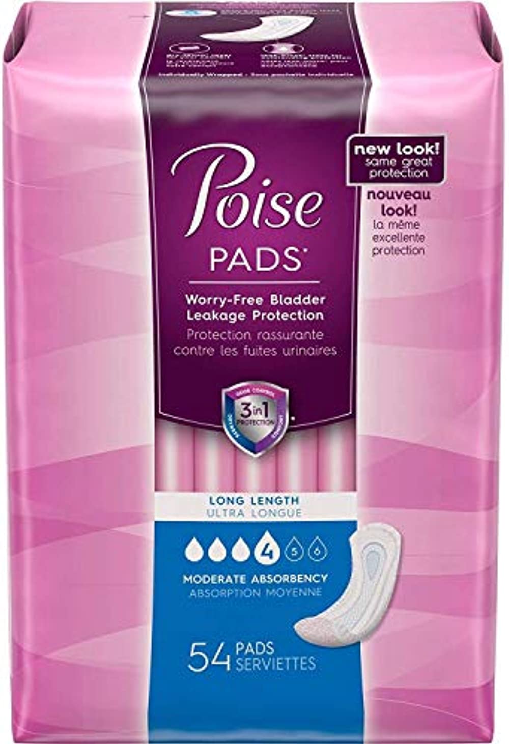 POI 39299 PKG/54 POISE ORIGINAL MODERATE LONG NON-WINGED PADS CONVENIENCE