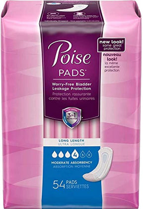 POI 39299 PKG/54 POISE ORIGINAL MODERATE LONG NON-WINGED PADS CONVENIENCE