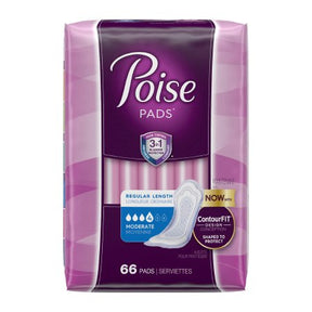 POI 47357 PKG/66 POISE ORIGINAL MODERATE REGULAR NON-WINGED PADS CONVENIENCE