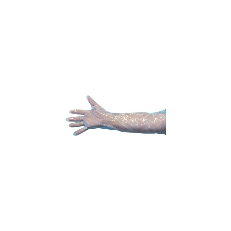 RCO R148B CS/10 POLY SHOULDER LENGTH VET GLOVE BLUE