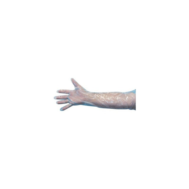 RCO R148B CS/10 POLY SHOULDER LENGTH VET GLOVE BLUE