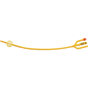 RUS 183405160 BX/10 GOLD SILICONE COATED 3-WAY FOLEY CATHETER, 16FR 5CC