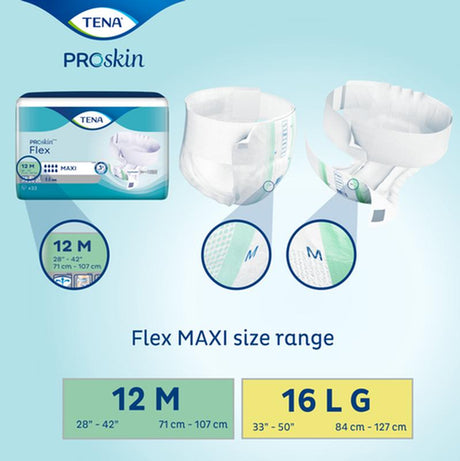 SCA 67837 TENA® ProSkin™ Flex Maxi Brief, Maximum Absorbency, Size 12/Medium